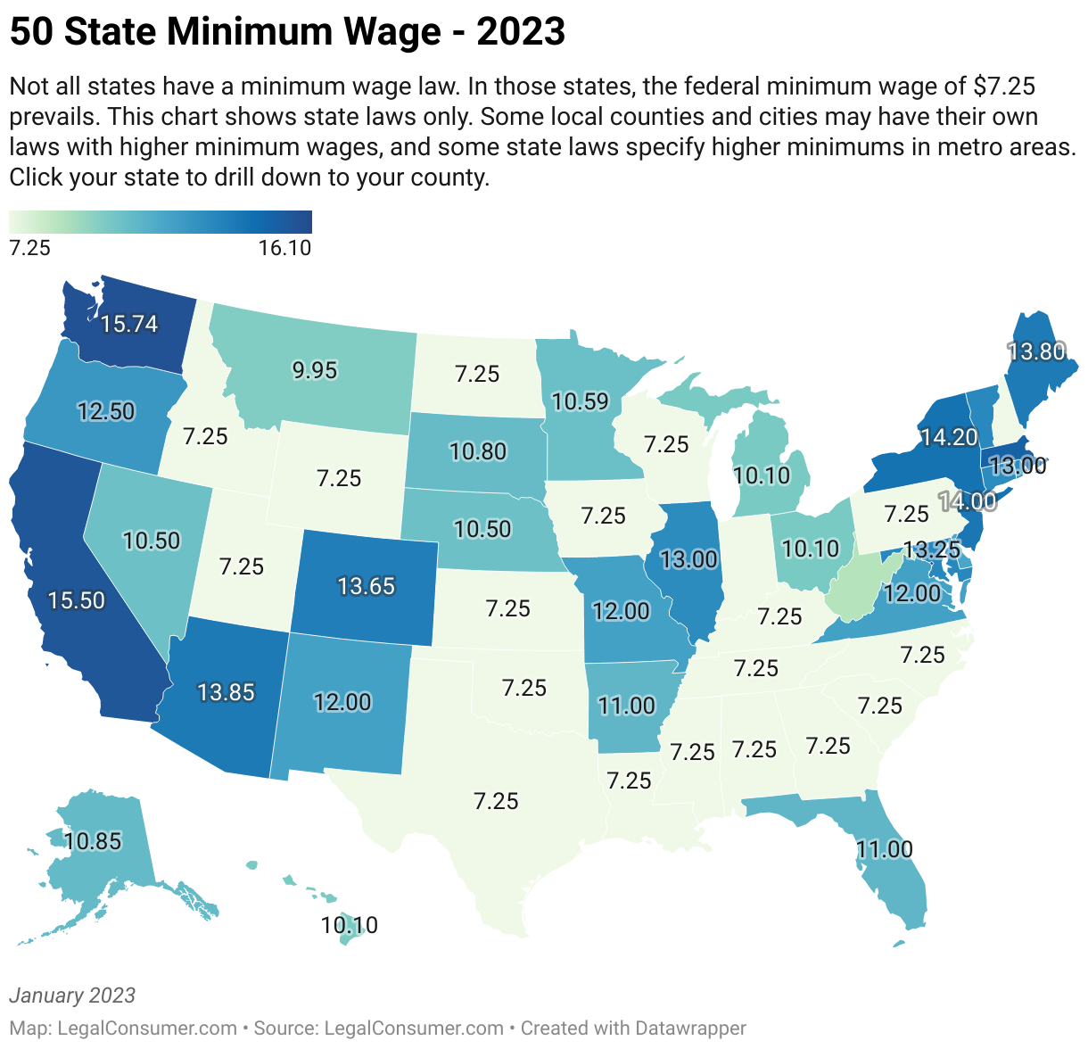 23 States With New 2023 Minimum Wage Rates Legal Consumer